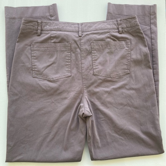 LARRY LEVINE 12 Stretch Khaki DarkTaupe EUC Faux front pockets •P1235• - Picture 3 of 8